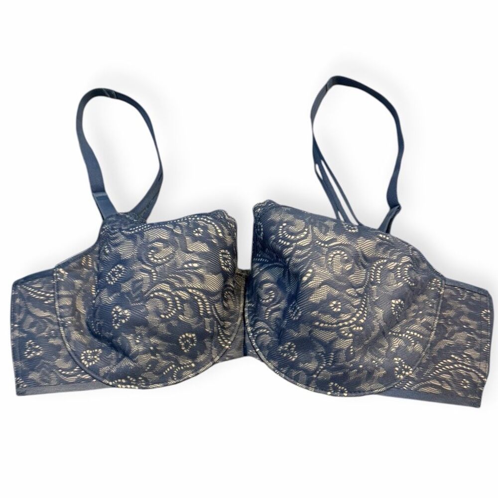 SOMA Women’s Blue Enticing Lift Balconet Lace Bra Size 34D